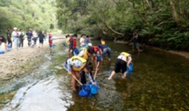  源河川での生き物観察