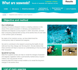 図-2　海藻調査英語版Web（調査結果ページ）